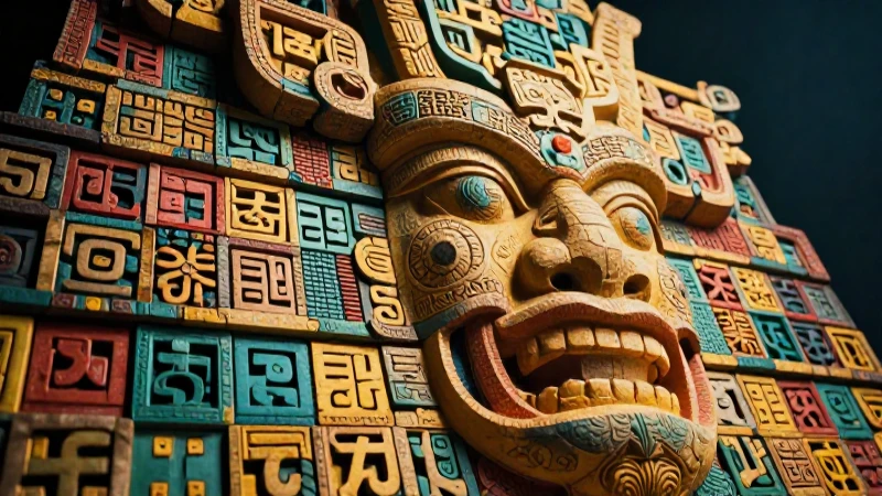 Conoce las Conoce historias y aplicaciones de los sistemas de numeración decimal y maya 4 Ilustración vibrante que une mayas y números modernos