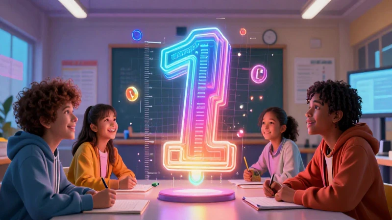 Estudiante curioso entre conceptos educativos flotantes
