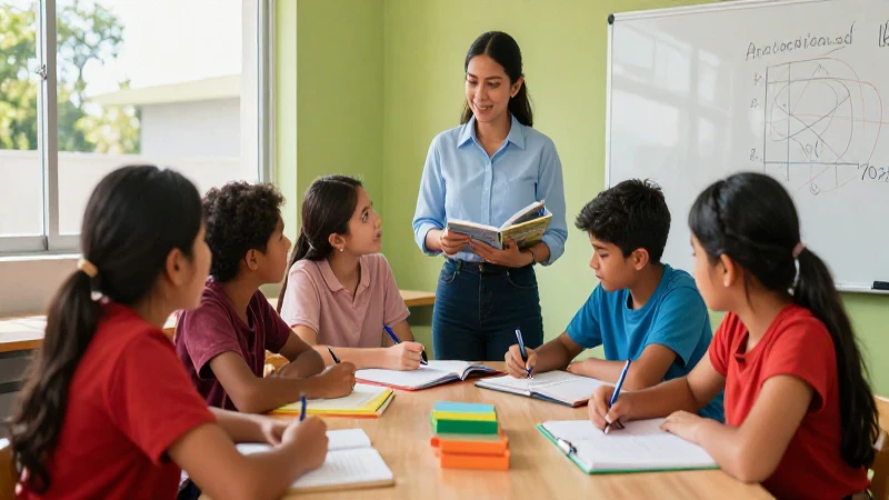 Estudiantes mexicanos aprenden en un aula moderna y vibrante