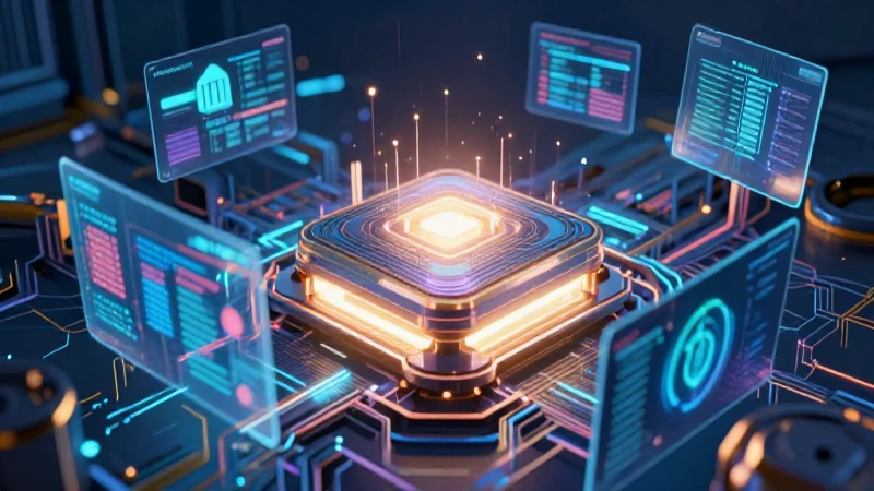 Procesador digital futurista en concepto tecnológico avanzado