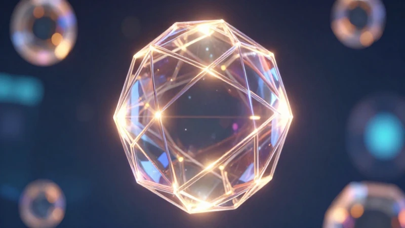Esfera geométrica brillante en diseño científico