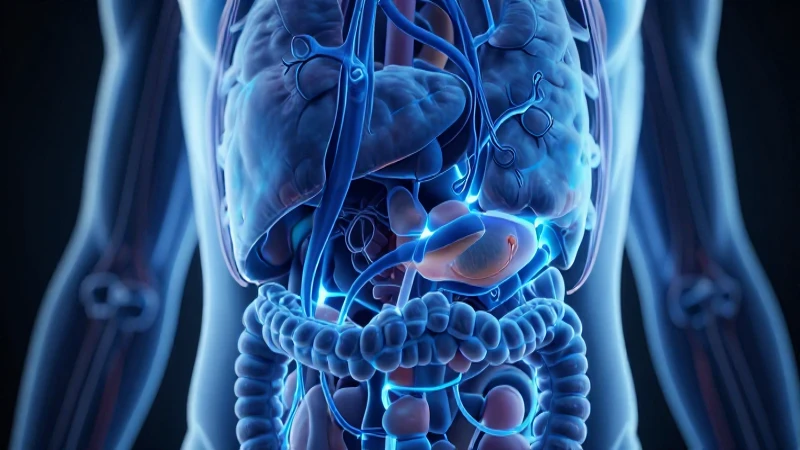 Ilustración detallada del sistema excretor azul
