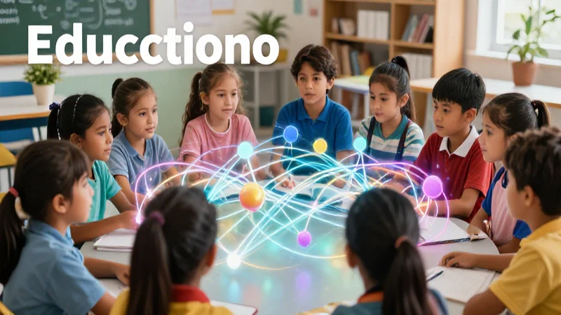 Estudiantes aprenden en ambiente educativo moderno y vibrante