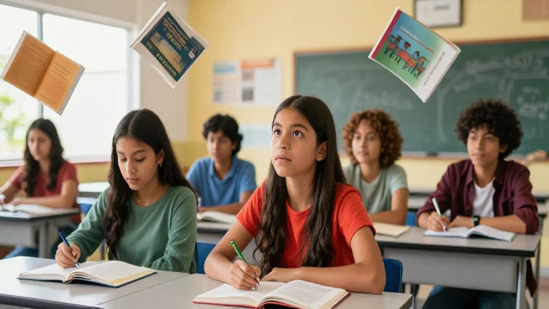 Estudiantes mexicanos curiosos en aula moderna