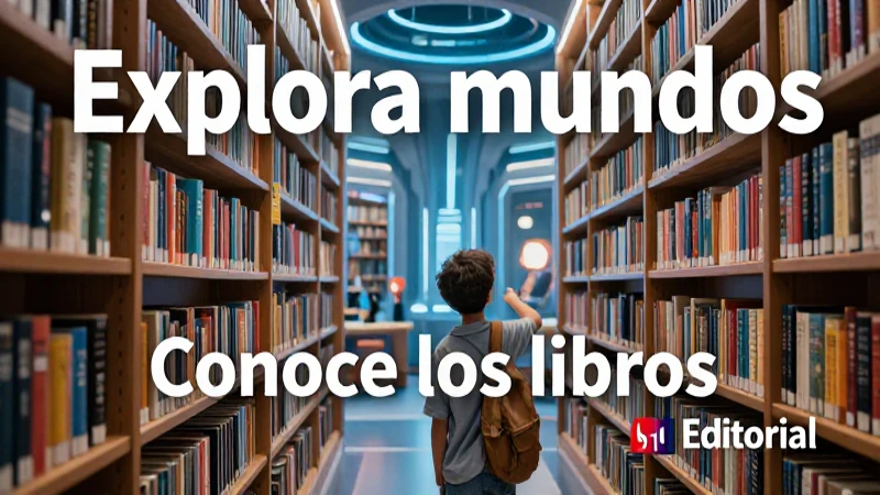 Libro de SM sobre exploradores en biblioteca futurista