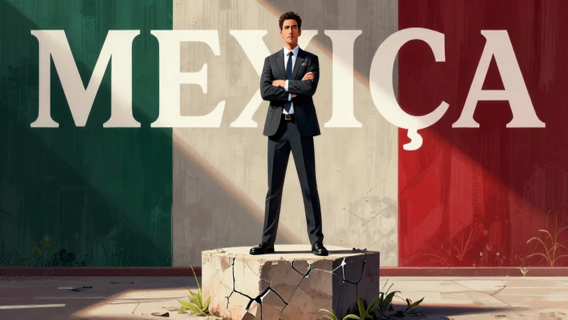 Profesional confiado en pedestal educativo de México