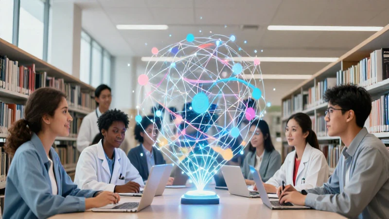 Investigadores colaboran rodeados de datos