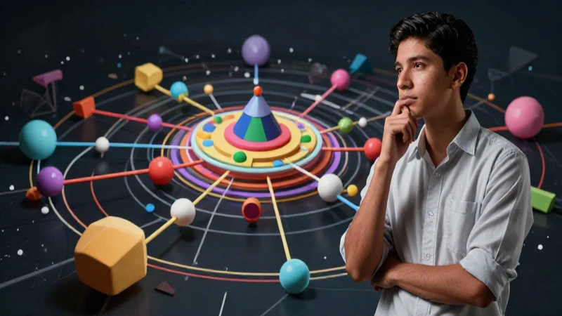 Sociología: concepto, origen, importancia y características 7 Estudioso visual con complejos modelos geométricos