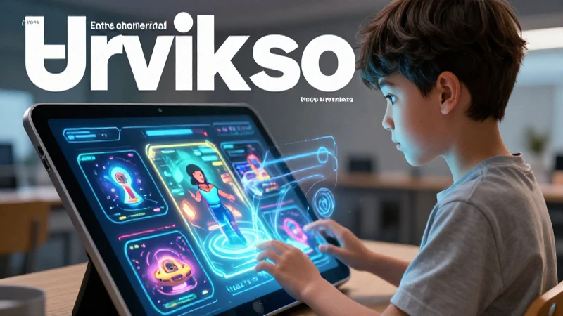 Estudiante joven interactúa con juegos holográficos digitales