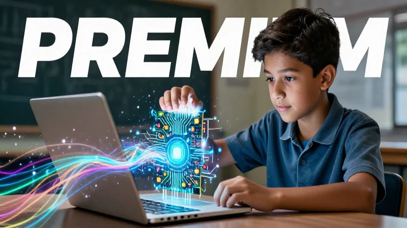 Hardware y Software: Concepto, Funciones y Ejemplos Clave 3 Joven estudia tecnología futurista avanzada
