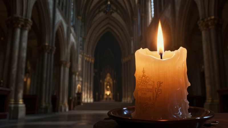 Solemnes: significado, ejemplos y usos en la religión 3 Vela sagrada en sombra, estilo gótico dramático