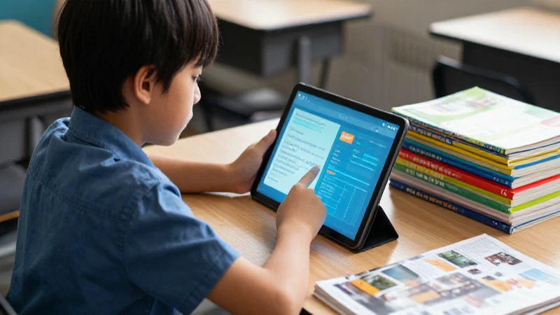 Solicita los libros de texto de la Xunta de manera eficiente y rápida 3 Estudiante enfocado con tablet holográfica y libros