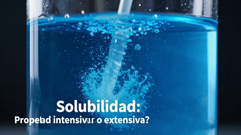 Solubilidad: Propiedad intensiva o extensiva? Análisis completo 3 Moléculas disolviéndose en líquido con visualización científica