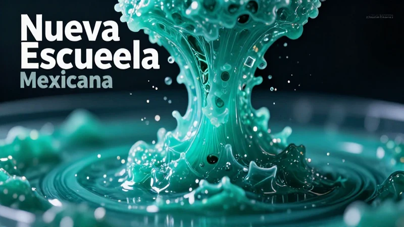 Cristales disuelven estructura en líquido turquesa