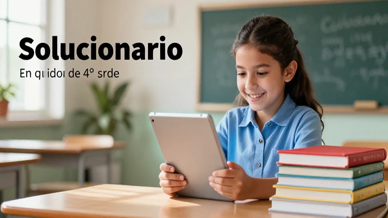 Estudiante usa solucionario en línea de 4º grado