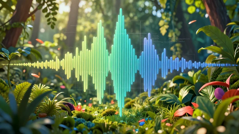 Naturaleza vibrante y sonidos digitales fusionados