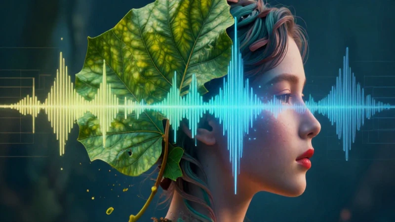 Ilustración vibrante de sonido y naturaleza