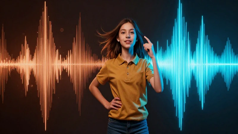 Estética vibrante con ondas sonoras y luz dramática