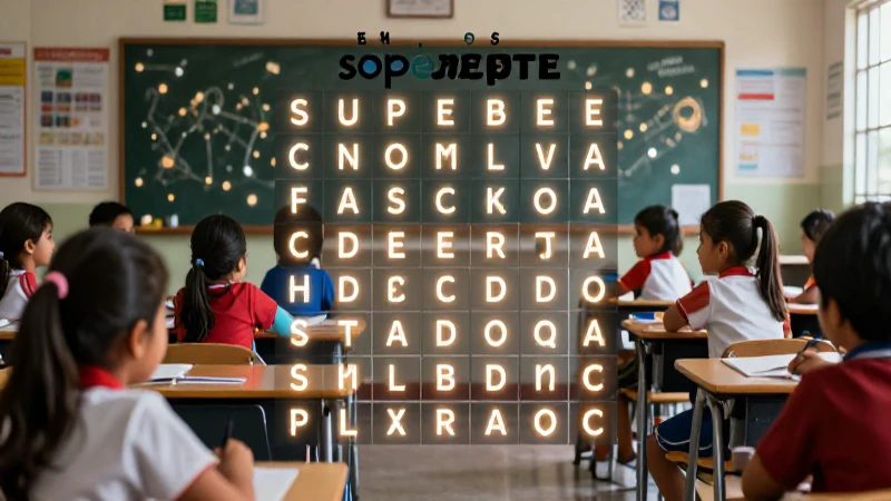 Sopa de letras vibrante de la escuela mexicana