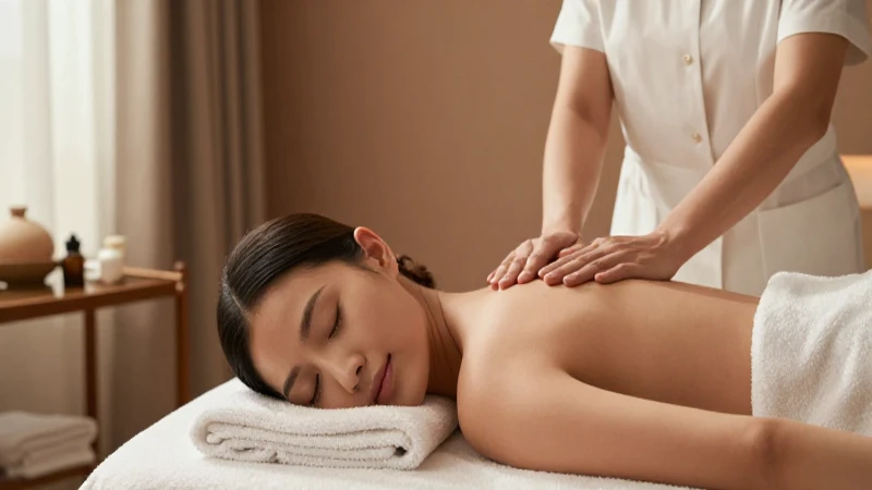 Mujer en spa minimalista con luz natural suave