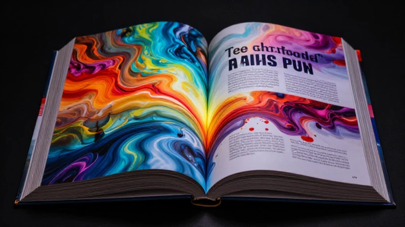 Libro mágico con tinta vibrante y dramática