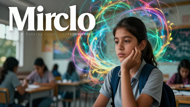 Joven estudiante contemplativo con fractal etéreo