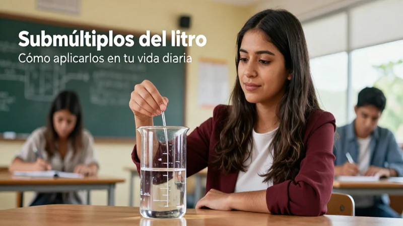 Submúltiplos del litro: cómo aplicarlos en tu vida diaria 4 Educadora enseña volúmenes en clase moderna