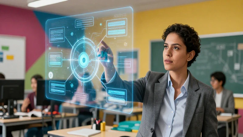 Profesional señala diagramas en entorno académico