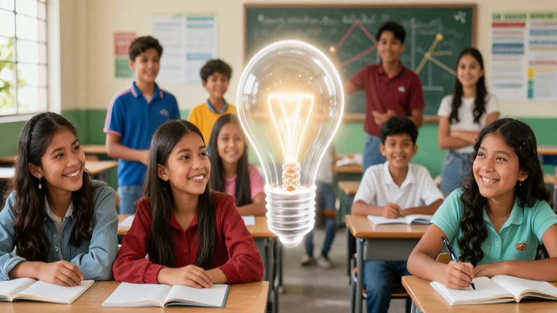 Idea brillante en aula mexicana vibrante