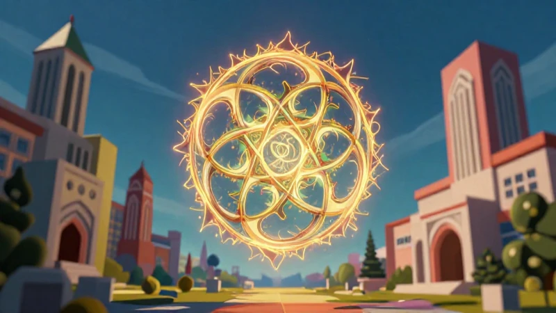 Símbolo fractal de Sui Generis sobre estructuras académicas