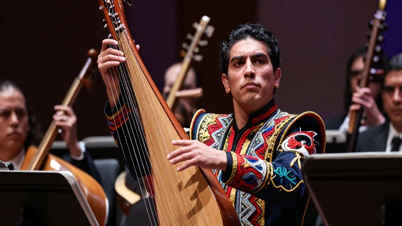 Figura regia dirige sinfonía de instrumentos antiguos