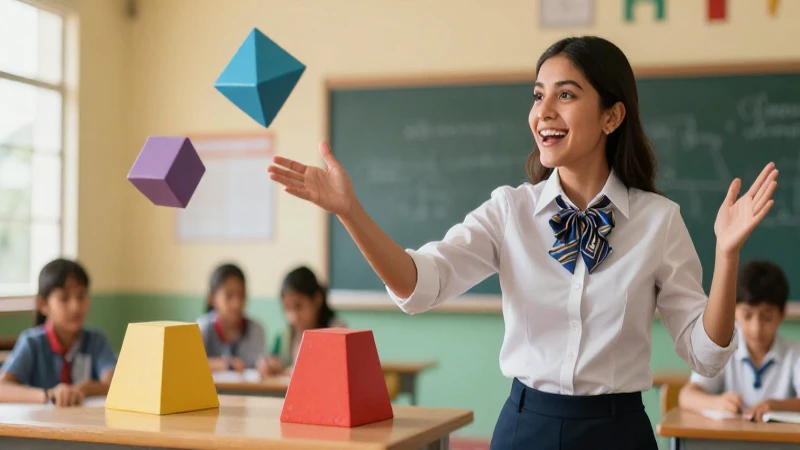 Vibrante ilustración educativa de maestra mexicana