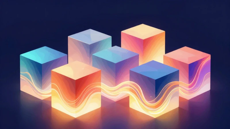 Bloques geométricos luminosos ilustran una revista