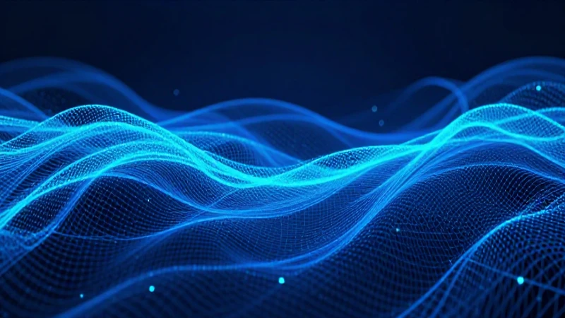 Superficie: Definición y concepto en la física moderna 3 Ilustración cuántica abstracta dinámica en azul