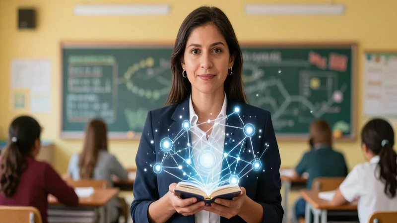 Mentor educativo crea crecimiento en el aula moderno