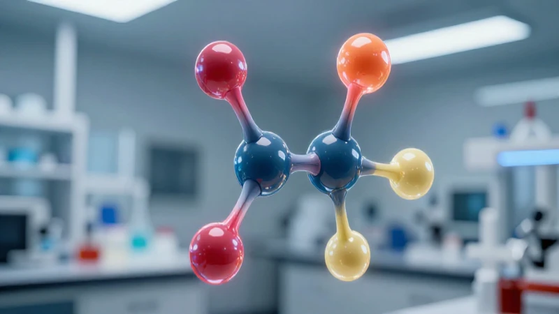 Estructuras moleculares brillantes en laboratorio moderno