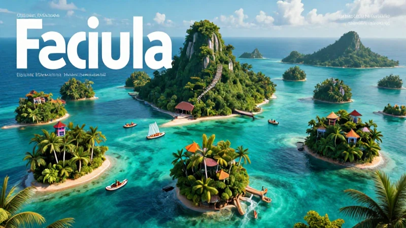 Archipiélago tropical vibrante con estética educativa moderna