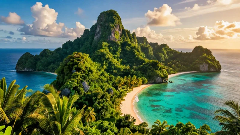 Islas tropicales vibrantes en un atardecer cinematográfico