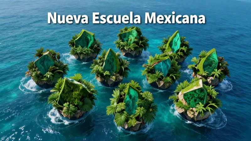 Islas vibrantes en un mar azul educativo