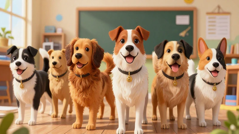 Pack dinámico de perros, ilustración de revista