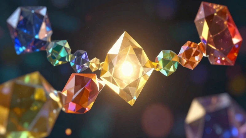 Semilla geométrica brillante se transforma en cristales dinámicos