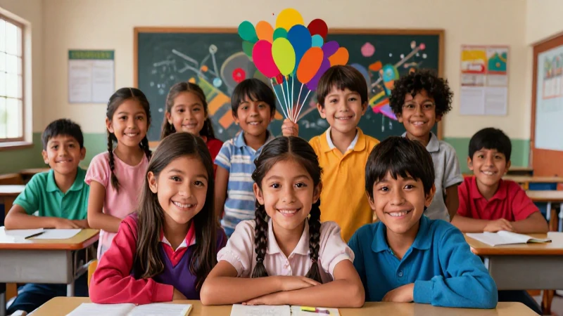 Niños sonríen frente a ideas en aula