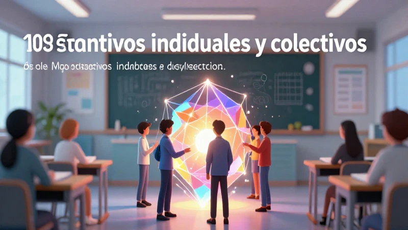 Diseño atractivo educativo con sustantivos clave