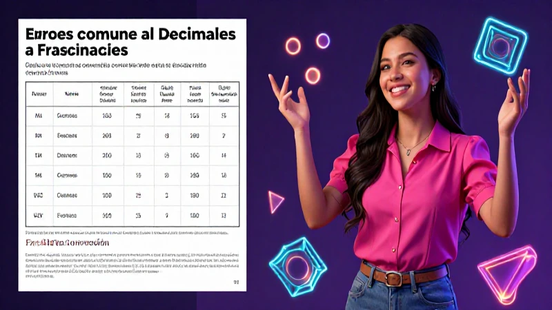 Tabla simple para convertir decimales a fracciones