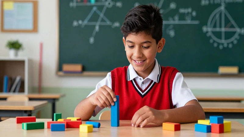 Joven estudiante mexicano aprendiendo división matemática