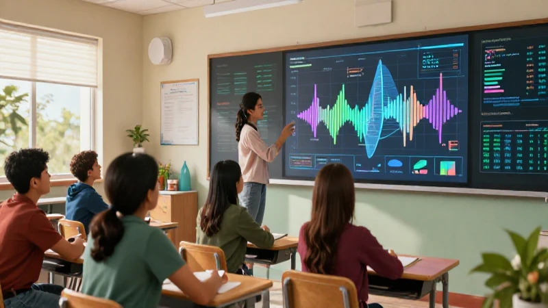 Estudiantes analizan datos holográficos en el aula moderna