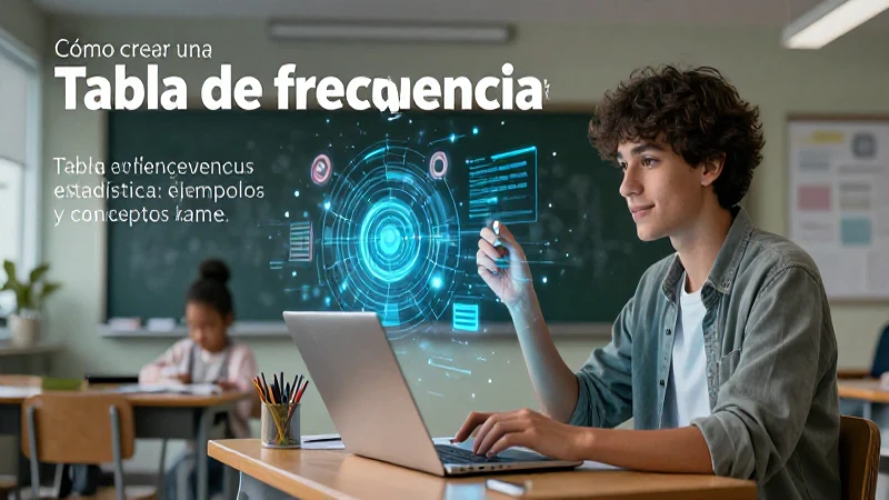 Ilustración educativa de tabla de frecuencia