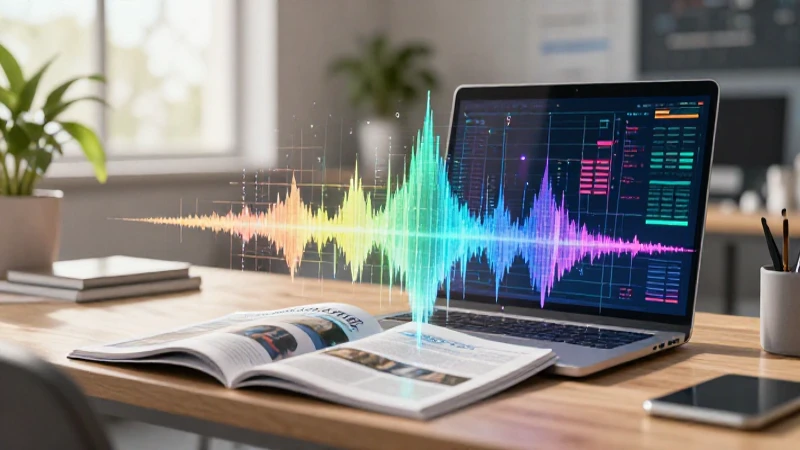 Gráfico holográfico vibrante en ambiente de estudio moderno