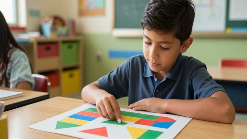 ¡Domina proporcionalidad en 5ª primaria y resuelve problemas sin dificultad! 4 Estudiante interactúa con patrones geométricos vibrantes