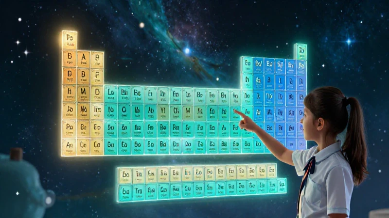 Tablas periódicas: concepto, historia y organización actual 8 Tabla periódica brillante en el espacio